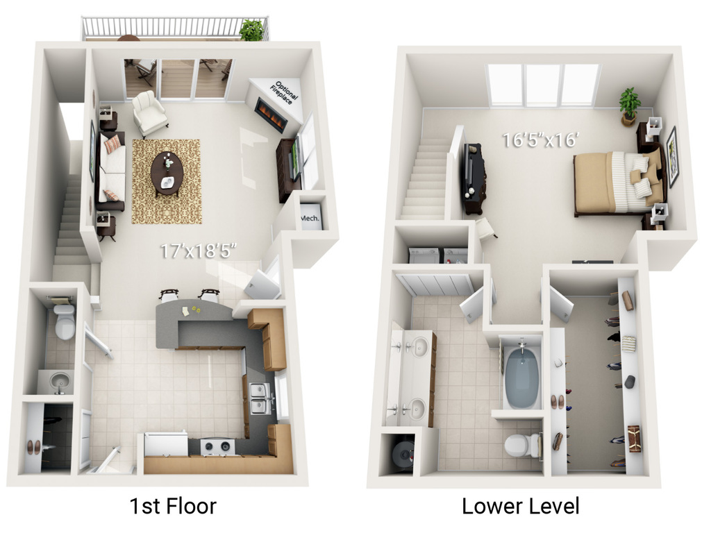 1 Bedroom 1.5 Bath (HD)