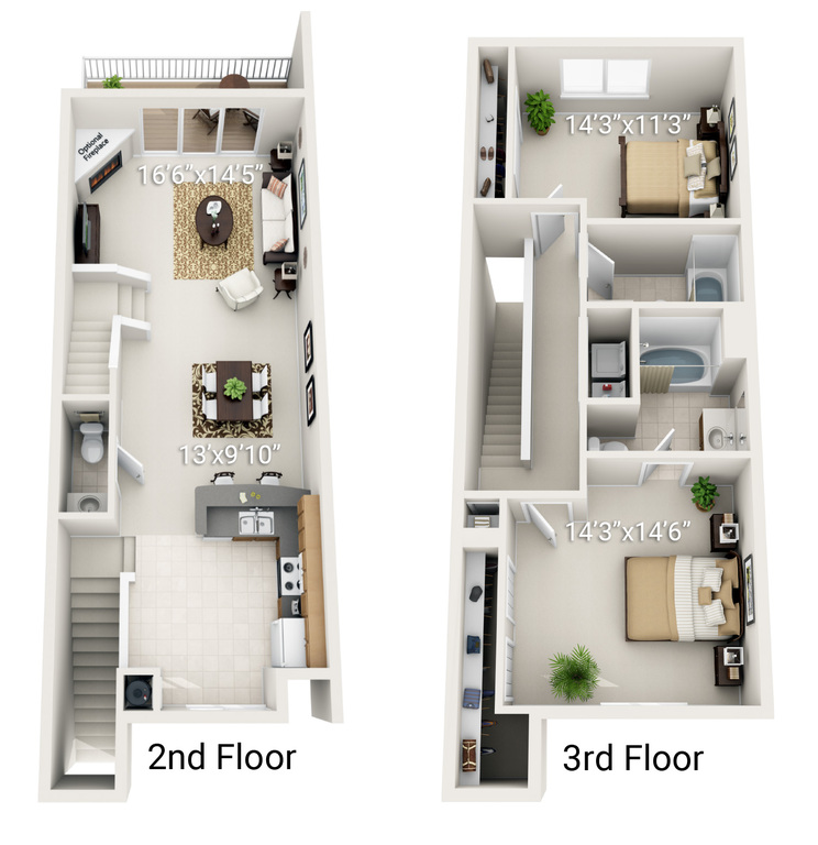 2 Bedroom 2.5 Bath (HD)