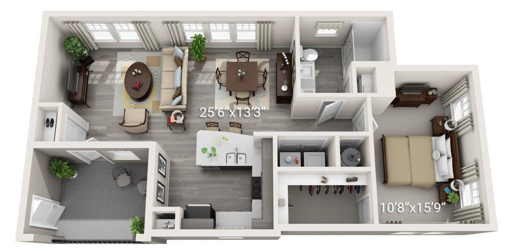 A3-2 w/ detached garage • grey palette