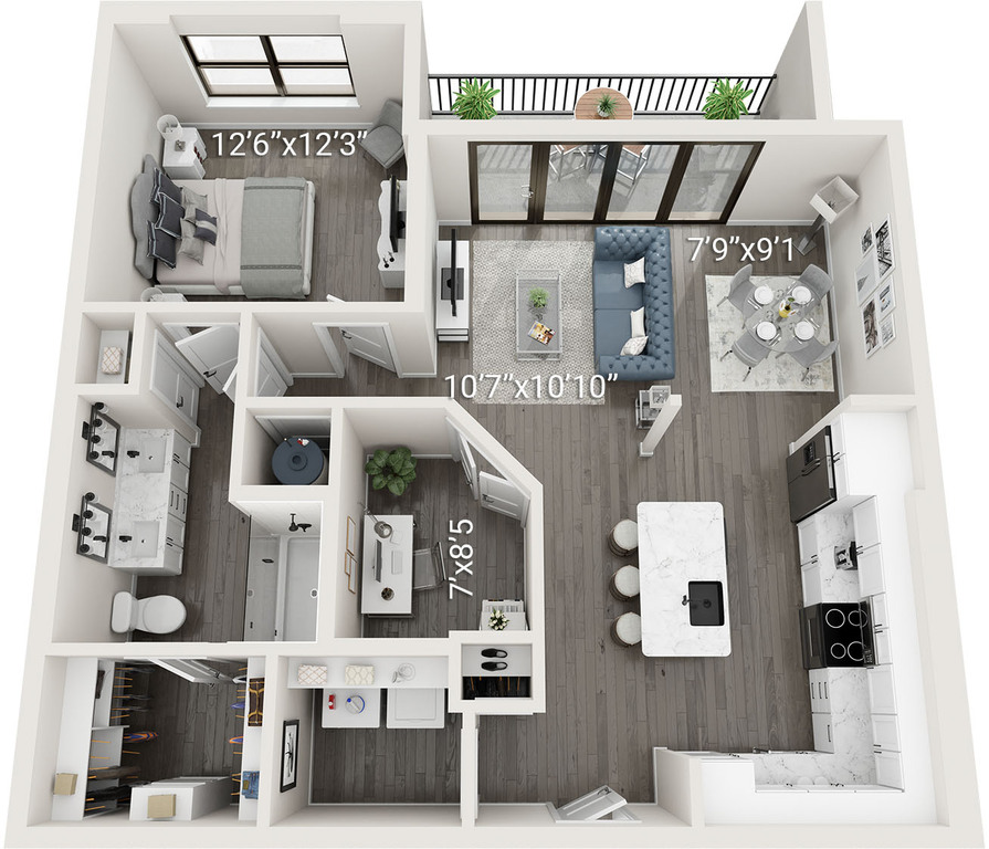 Sylvan (A4) | 1 Bedroom, 1 Bath w/ Den