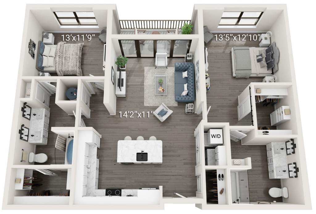Franklin (B2) | 2 Bedroom, 2 Bath