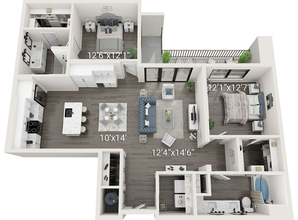Broadway (B3) | 2 Bedroom, 2 Bath