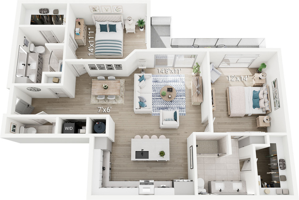 BE1 | 2 Bedroom, 2.5 Bath